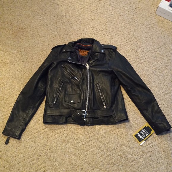 NEW Milwaukee Riders Women's Large Motorcycle Leather Gun Pocket Jacket LJ202-11 - Picture 1 of 5